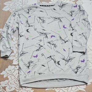 Disney Jack Skellington Nightmare Before Christmas Gray Oversized Sleep Shirt